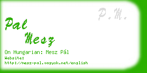 pal mesz business card